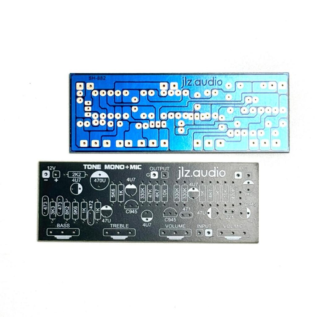 PCB TONE CONTROL MONO PLUS MIC BASS TREBLE VOLUME 4 POTENSIO