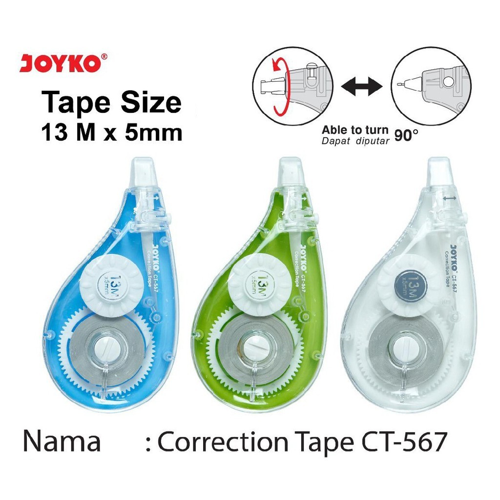 

BPP Pita Koreksi Correction Tape / Tipe X Kertas Joyko Ct-567