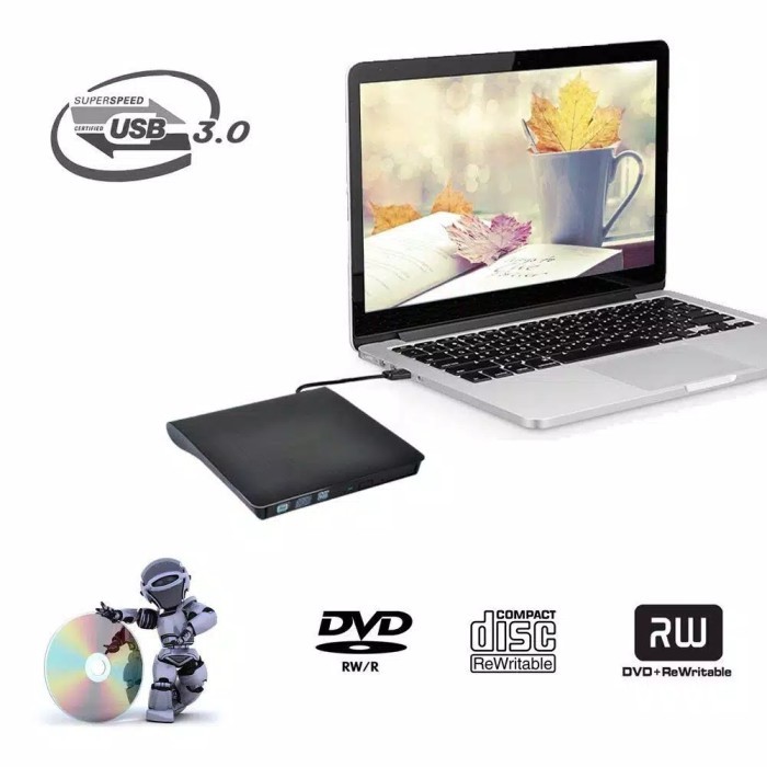 M-TECH DVD External DVD USB 3.0 Laptop Portable DVD eksternal Termurah