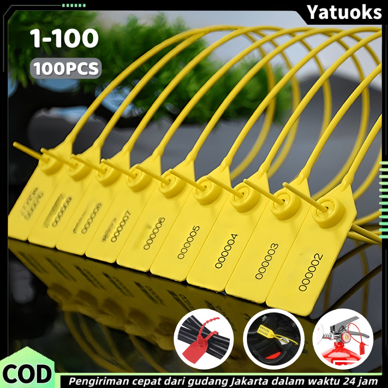 

100pcs Security Seal Segel Plastik Sekuriti Dengan Nomor Segel Koper Panel Container Tag Segel Apar Plastik