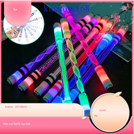 

KDZ168 Spinning pen pulpen pena putar plastik balance anti stress bolpoin rotating Dengan lampu led bercahaya