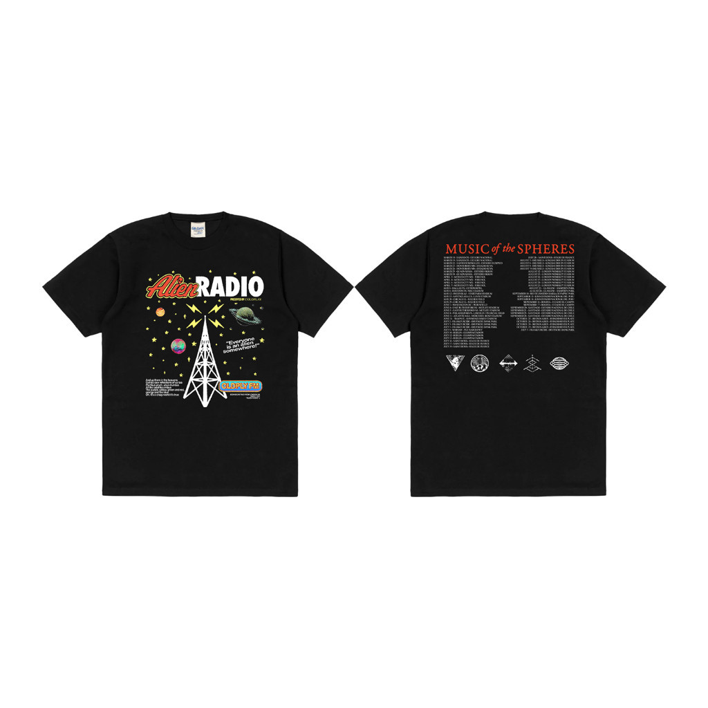 HOT 【ORIGINAL】 Rockermusic T-shirt Band Coldplay Alien Radio | Kaos Musik | Baju Band | Bootleg Mura