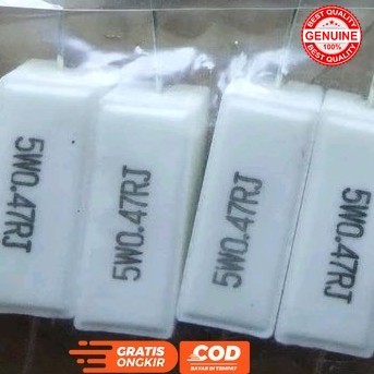 RESISTOR KAPUR 0.47OHM 5WATT / R KAPUR 0.47OHM 5W / RESISTOR 0.47 OHM 5 WATT 5W0.47RJ