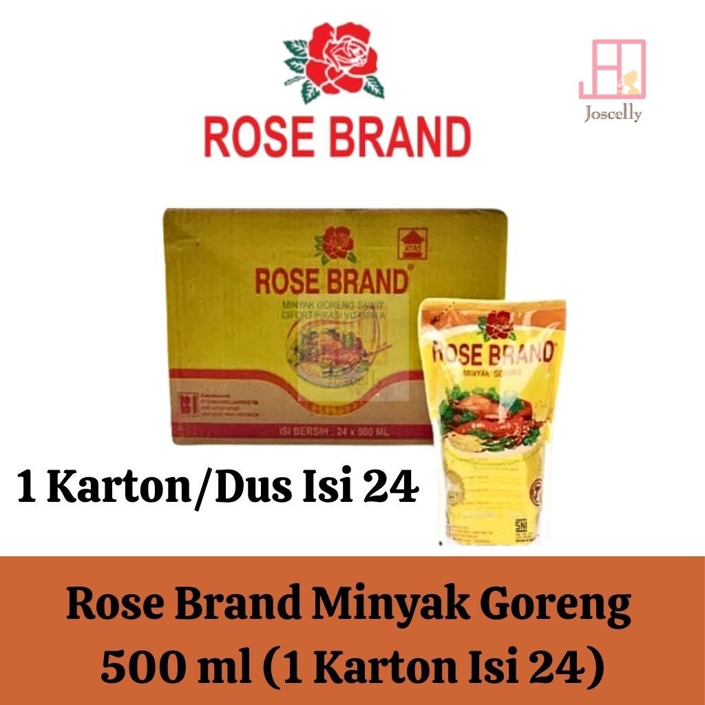 🩷JOSCELLY.ID🩷 ROSE BRAND Minyak Goreng Sawit / Cooking Oil 500 ml (1 Karton = 24 pcs)
