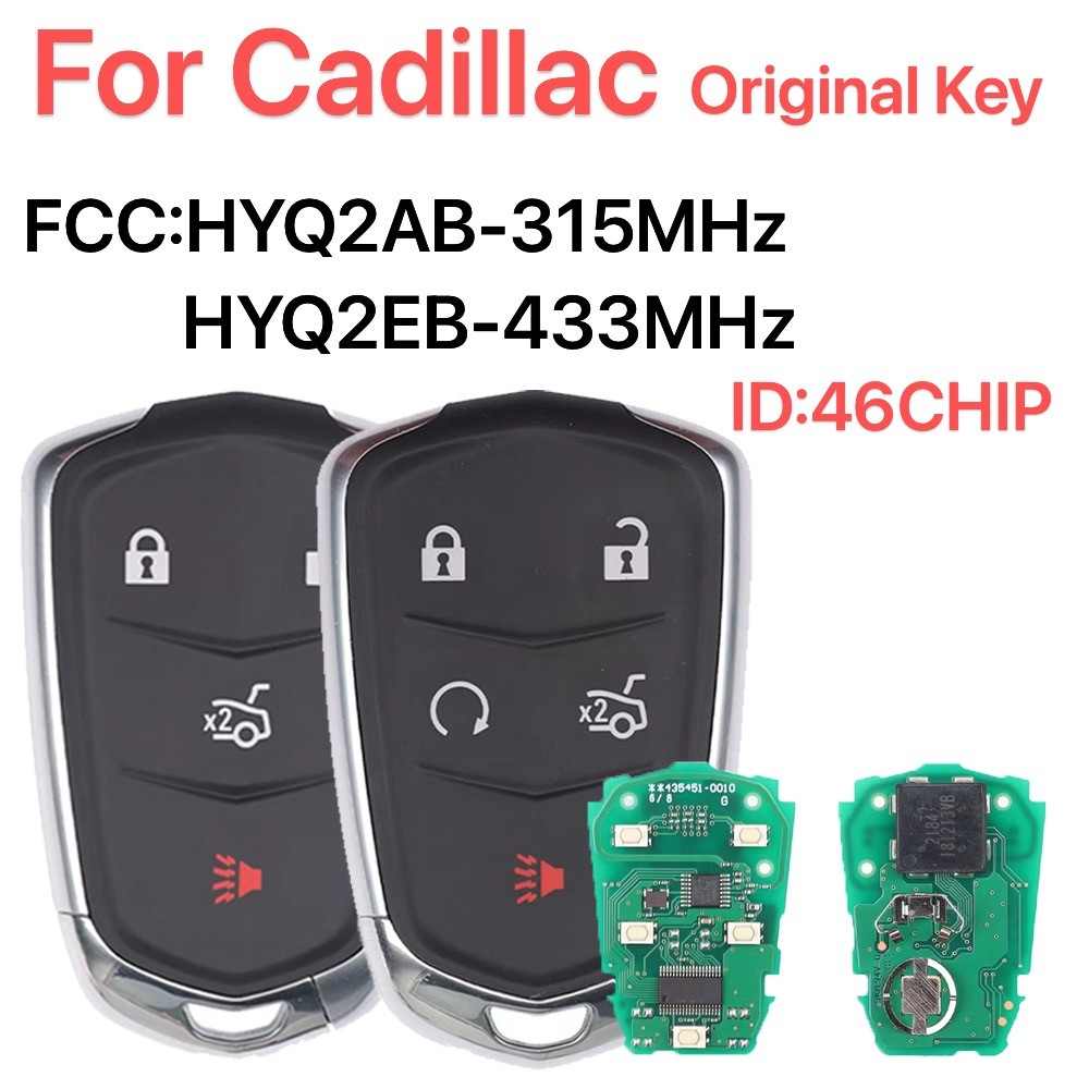 Leo FCC:HYQ2AB/HYQ2EB 315/433MHz ID:46CHIP Car Samart Remote Key For Original Key Cadillac  Escalade
