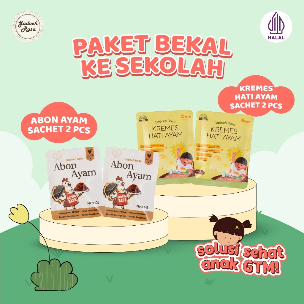 

Gadoeh Rasa Paket Bekal Sekolah - Sachet Kremes 2pcs + Sachet Abon 2pcs