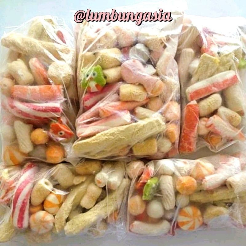 Suki Kiloan Campur 250 Gram - Seafood Frozen Food Steamboat Hotpot Seblak Bakso Sosis