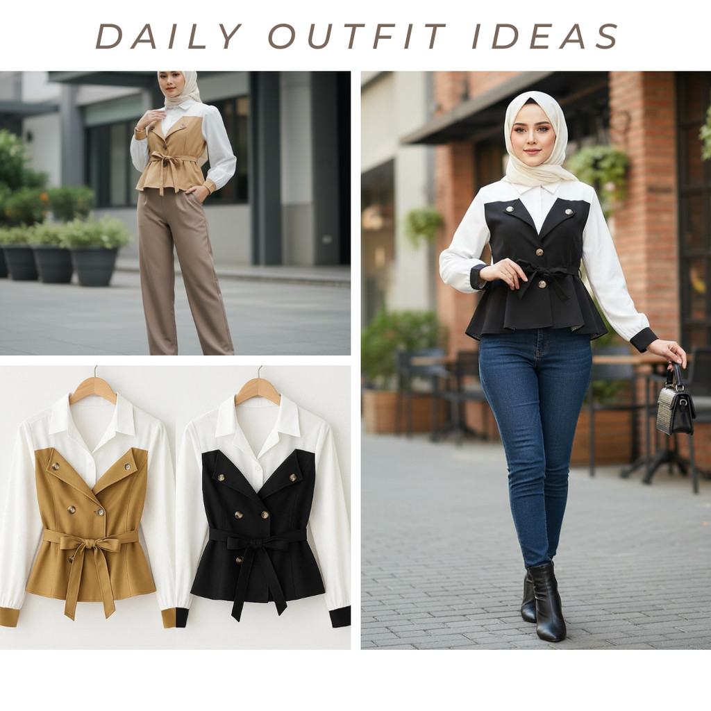 Luxeva Outfits - Blouse Atasan Wanita Korean Style  Balea Top Premium Size L