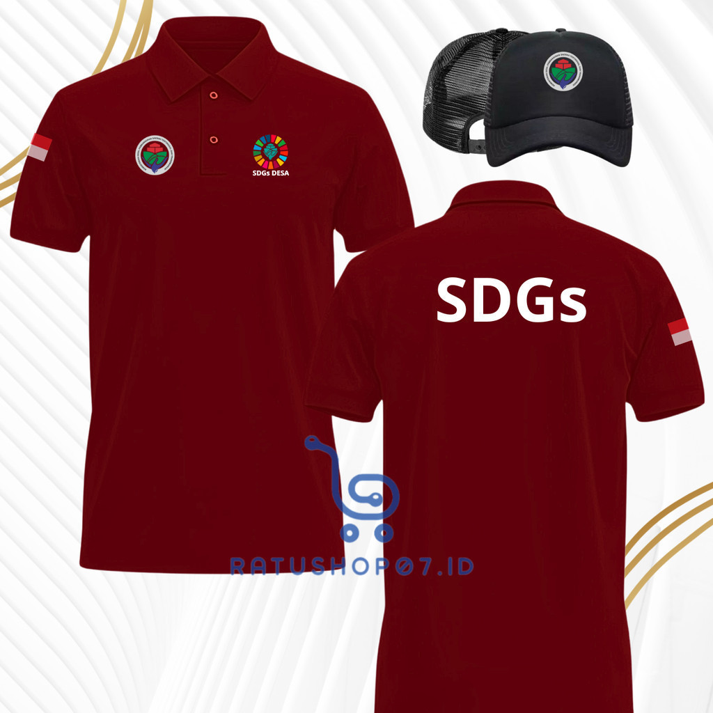 baju Poloshirt Lengan Panjang pria wanita SABLON PEMERINTAHAN SDGs DESA atasan kaos Polo berkerah bi