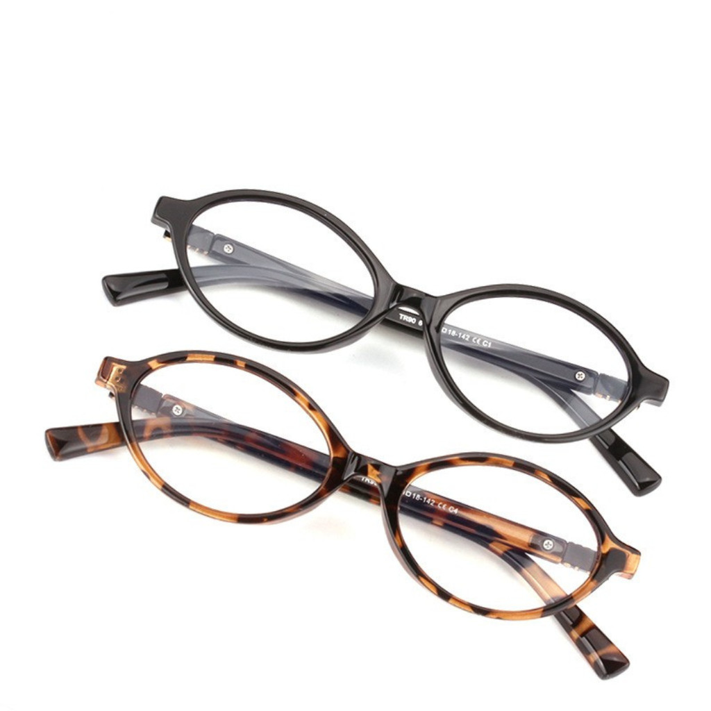 SPECTRA Kacamata Bingkai Kecil Oval Retro Kacamata Minus Antiradiasi Blueray Costum Lensa Minus