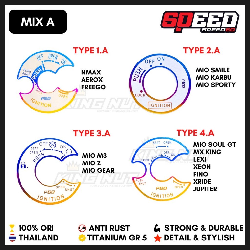 Emblem Kunci Kontak Motor Yamaha Matic Nmax Aerox Mio Smile Fazzio Fino Emblem Titanium Grade 5 Prob