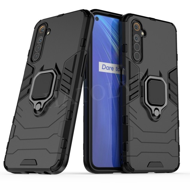 REALME 6 / REALME NARZO CASE RUGGED ARMOR ROBOT STANDING IRING CASE