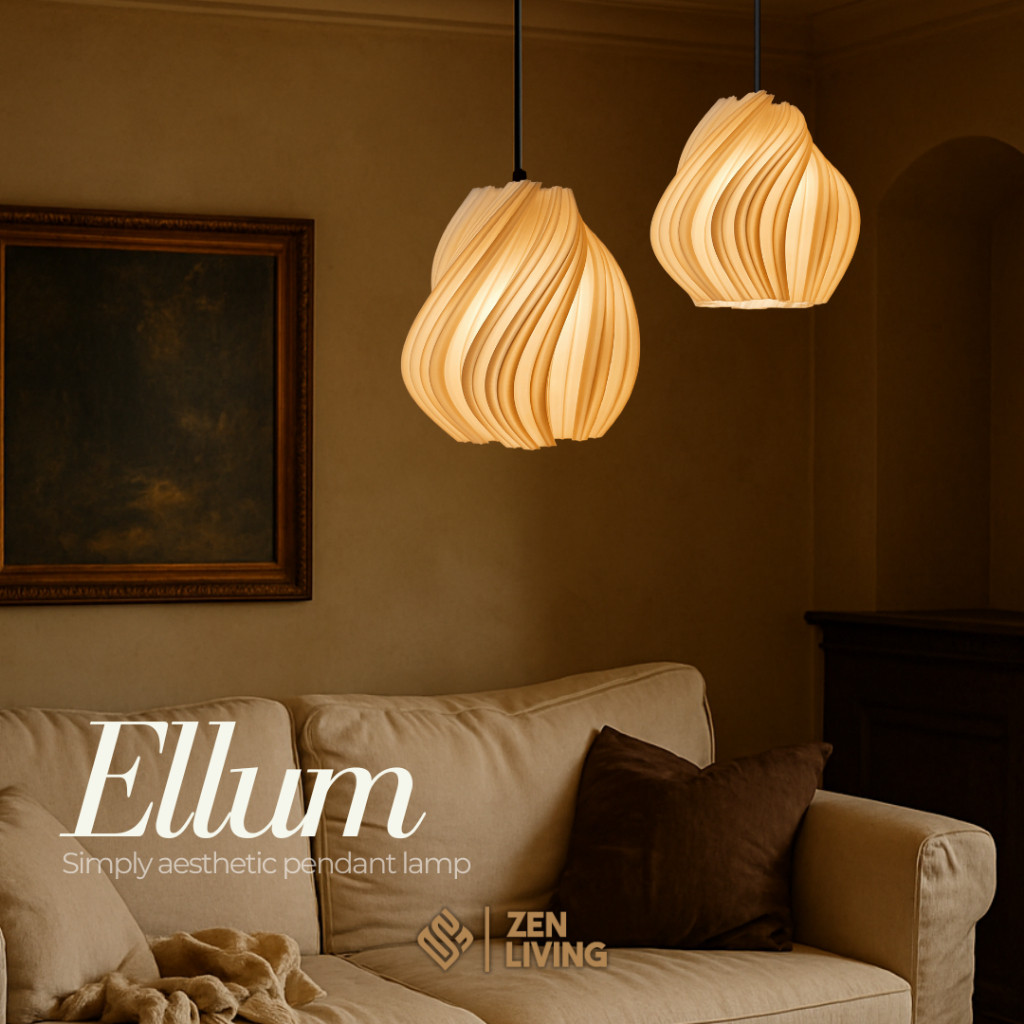 Zen Living - Lampu Gantung Aesthetic Elegan Minimalis Original LED Fitting E27 Kamar Tidur Hias Este