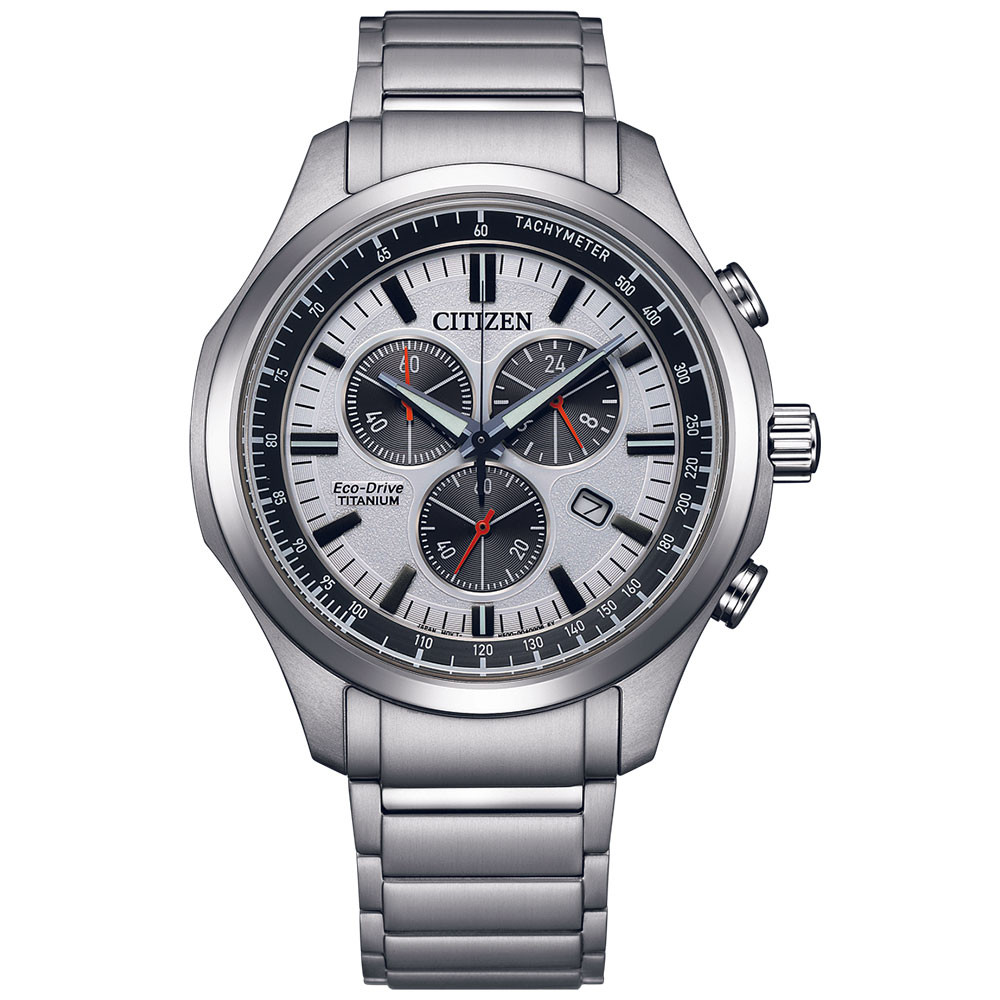 Original 100% Jam Tangan Pria CITIZEN Eco-Drive Pria CTZ AT2530-85A Chronograph Titanium Garansi 1Ta