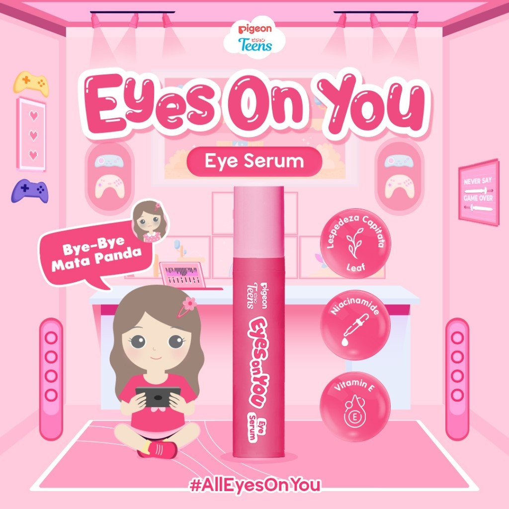 PIGEON TEENS Eyes On You Serum 16ml | Solusi mata panda & kantung mata Skincare Remaja
