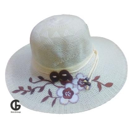 TREND ACC WOMEN'S~ Topi Pantai Anyaman Rajut Motif Bunga Topi Import Topi Murah Topi Wanita T9 Topi 