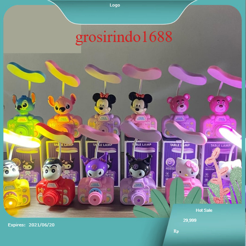 GSR1688 Lampu Meja Belajar Korea Karakter Led Portable Lampu Tidur Hias Unik Night Lamp Anak Lucu / 
