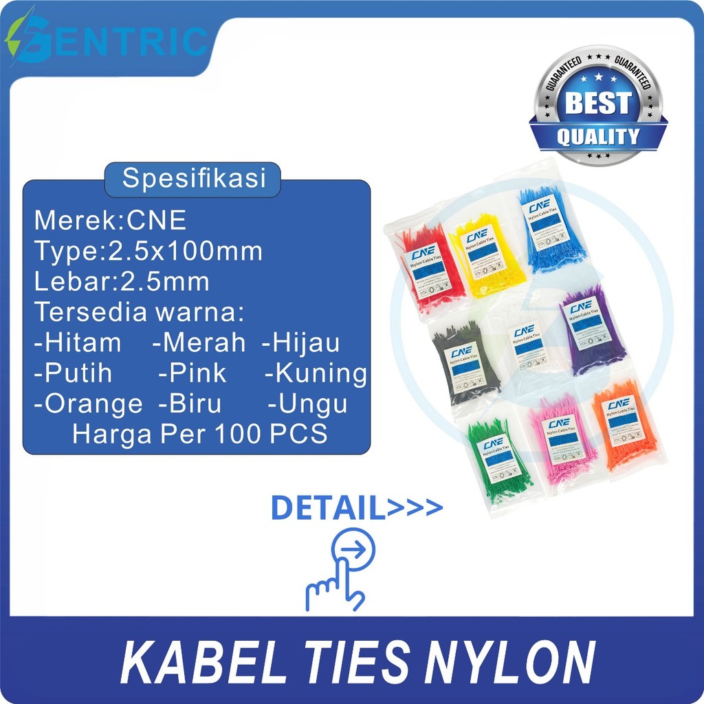 Kabel Ties Cable Ties WARNA-WARNI 2.5x100 (10cm) BEST QUALITY