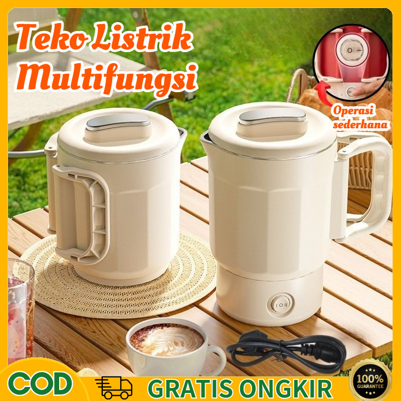【COD】Teko Listrik Multifungsi Portabel Lipat Ketel Listrik Teko Stainless 304 Otomatis Travel Campin