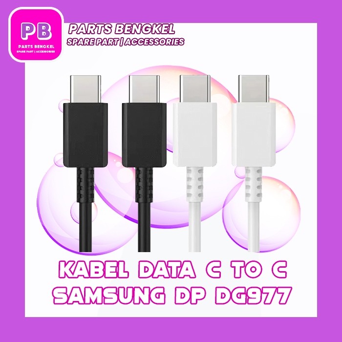 KABEL DATA USB C TO C MODEL EP-DG977 BLACK WHITE 1 METER ORIGINAL