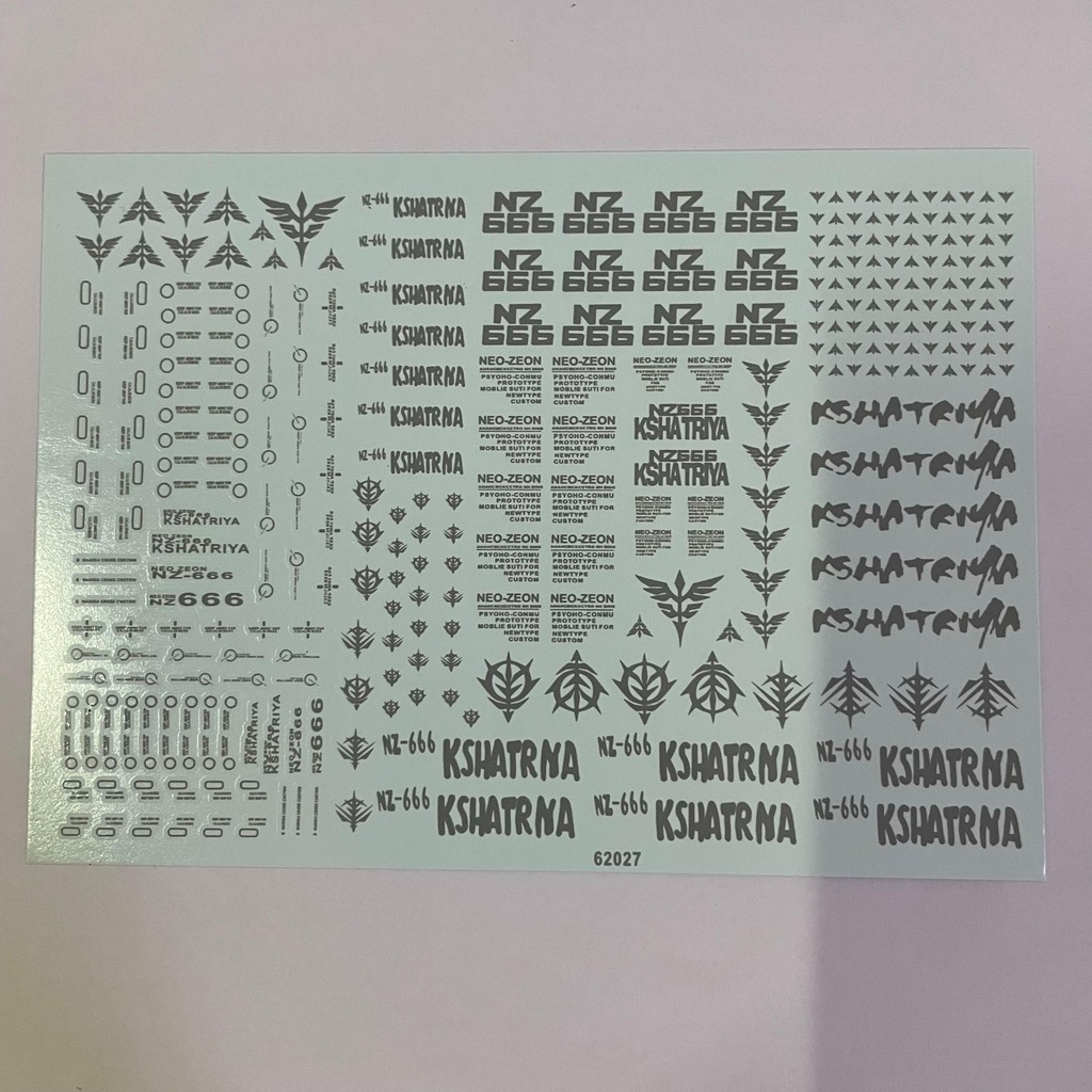 Water Decal Kshatriya NZ 666 Neo Zeon 1/144 HG RG High Real