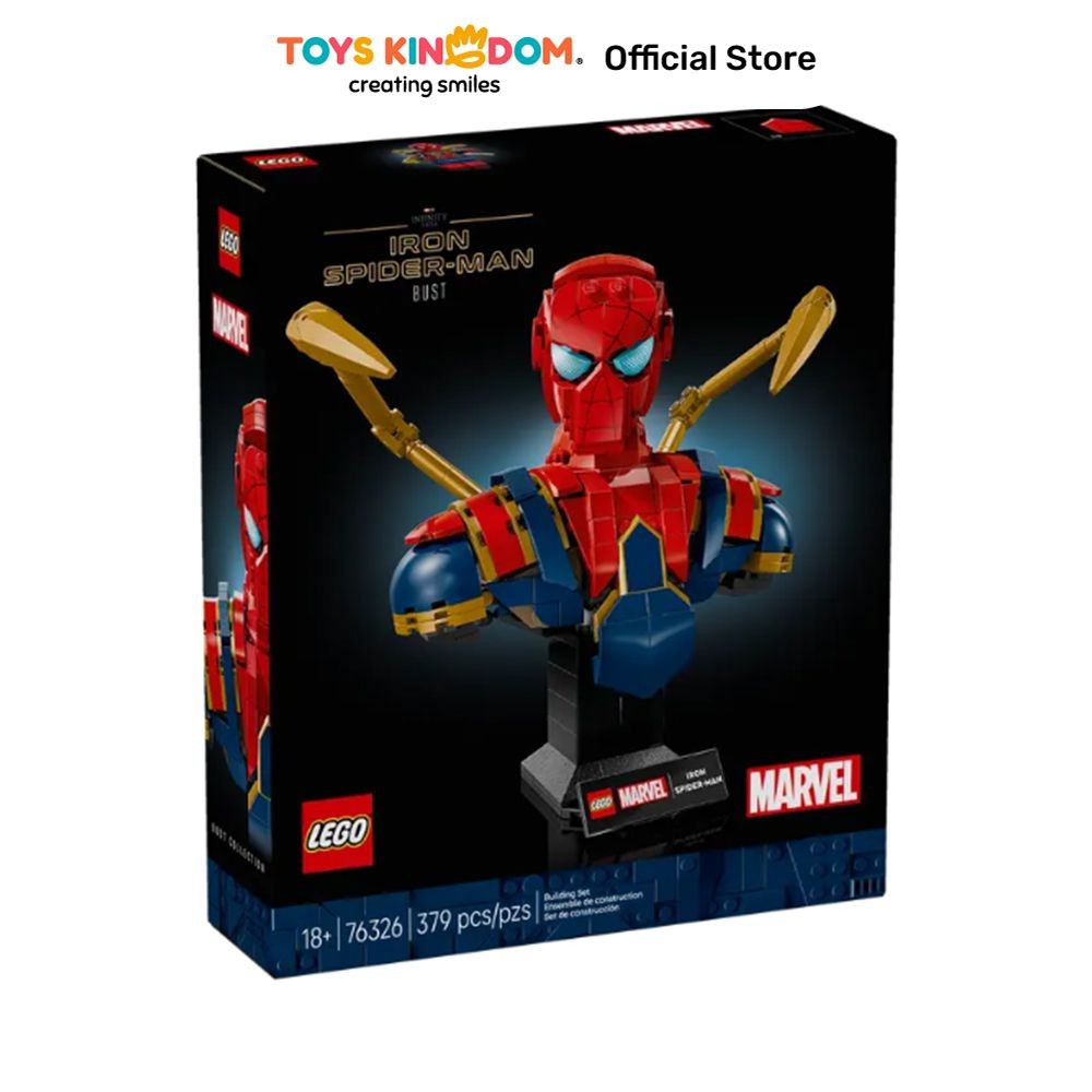Toys Kingdom Lego Marvel Iron Spiderman Bust Set 379 Pcs 76326 - Mix Block Bricks Kids Toy Mainan An