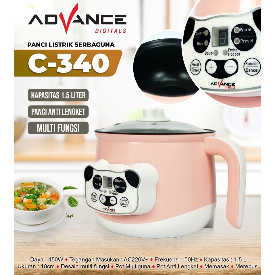 ADVANCE PANCI LISTRIK SERBAGUNA C340/ Panci Listrik Multifungsi Advance c340