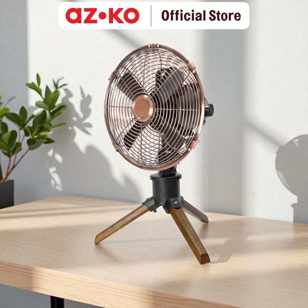 AZKO Krisbow 8 Inci Kipas Angin Meja Tripod - Copper Kipas Meja Desk Fan Kipas Tripod Table Fan