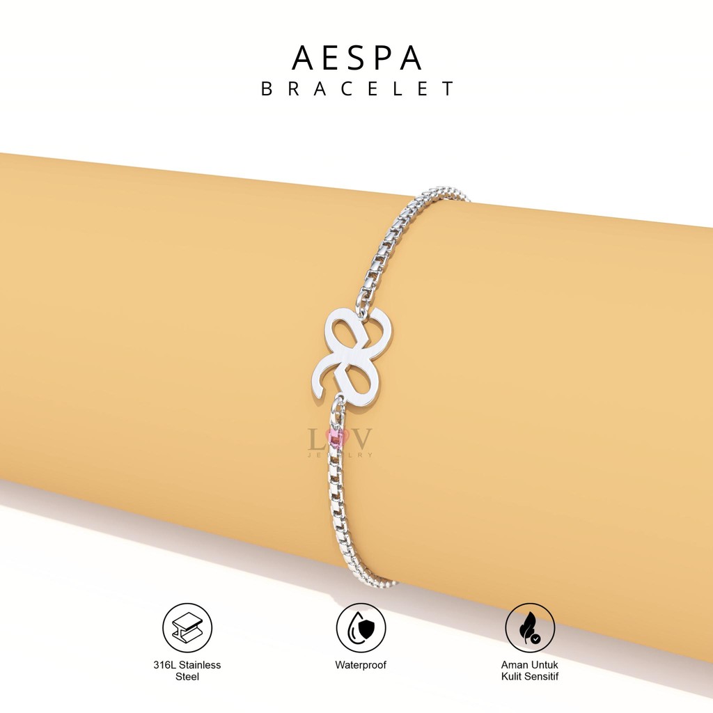 Gelang Aespa MY Bracelet Kpop Stainless Steel Anti Karat Korean Inspired Aksesoris Kpopers Karina Wi