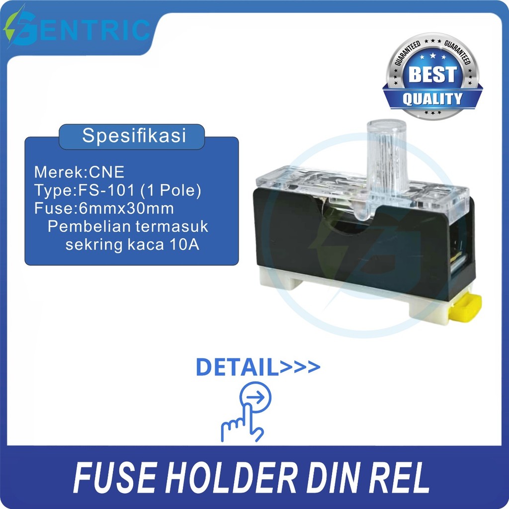 Fuse Kubur/Fuse Holder Din Rel FS-101 1Pole ... BEST QUALITY