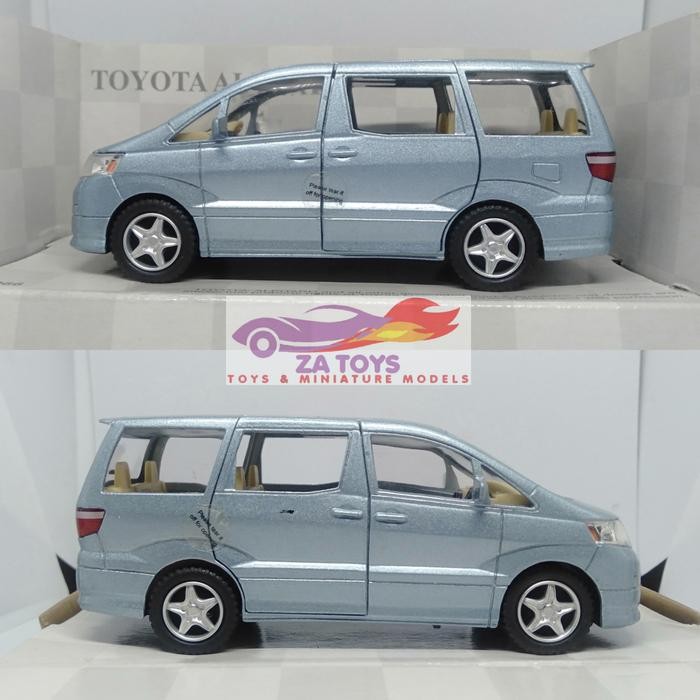 Diecast Toyota Alphard Gen1 Light Blue by Kinsmart Skala 1:36 ANS99