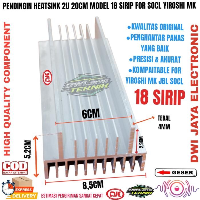 Heatsink pendingin 2u 20 cm built up 18 sirip hs 2u 20cm heatsink CVJA