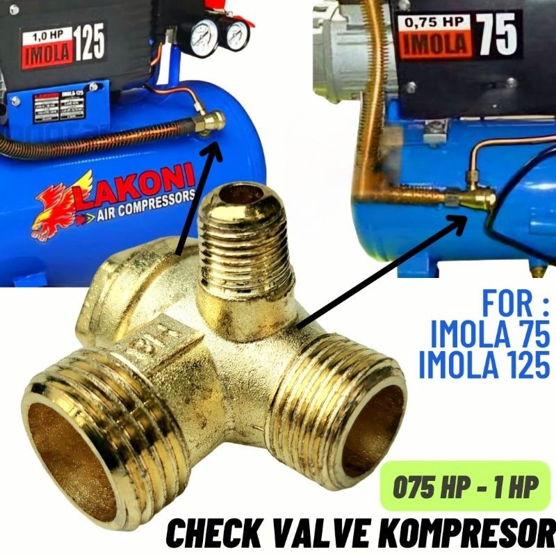 Nepel Check Valve Kompresor Angin Compressor 3/4HP - 1HP Lakoni Imola 75 - 125