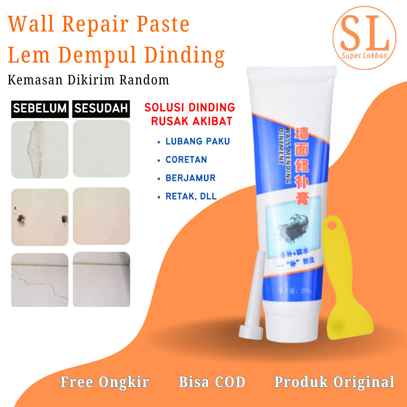 Lem Dempul YSH Krim Tambal Retakan Dinding Lubang Paku Perbaiki Dinding Made In Japan