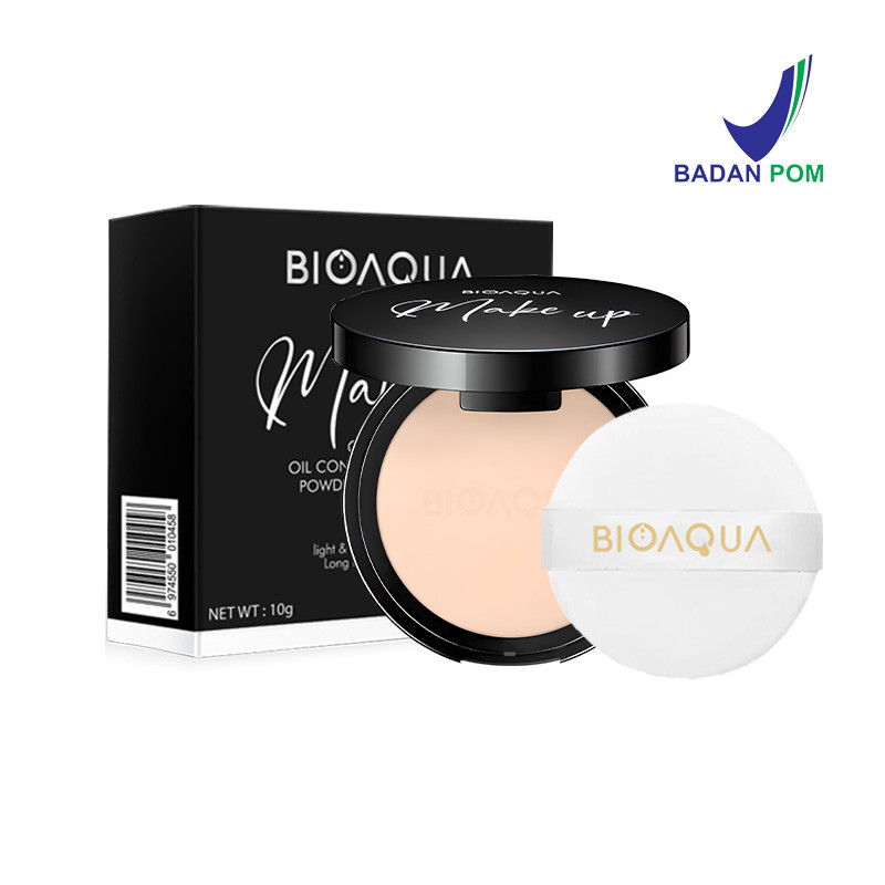 (BPOM) Bioaqua Make Up Powder Oil Control High Coverage Glowing Menutup Pori-Pori / Bedak Padat Meng
