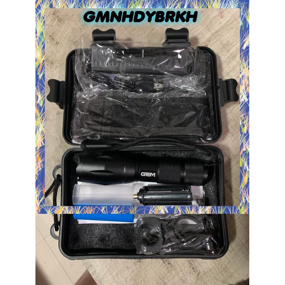 Senter LED Cahaya Kuning Tactical CREE XML-T6 8000 Lumens PN2 - Cahay Kuning