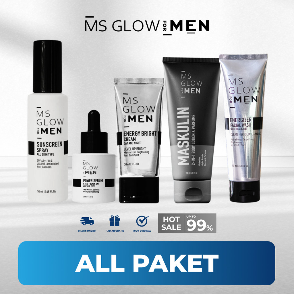 MS Glow For Men - MS Glow Skincare Pria Mencerahkan Wajah Hilangkan Bekas Jerawat