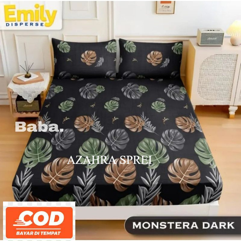 sprei motif daun monstera | sprei ukuran 90x200,120x200,160x200,180x200,200x200 | sprei estetik | sp