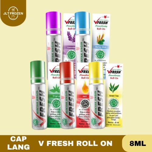 Cap Lang V Fresh Roll On 8 ml / Minyak Angin / Lavender / Barly Mint / Green Tea / Hot / Original