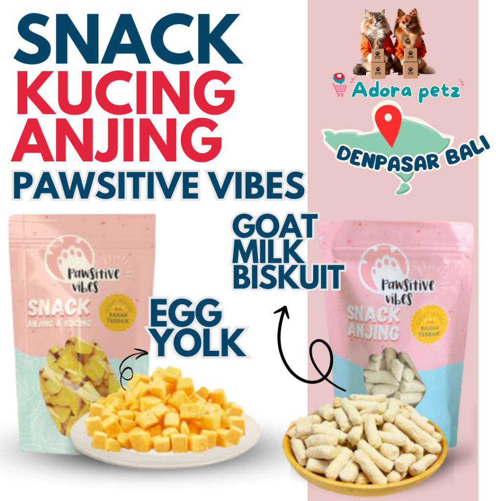 Snack Anjing Kucing Biar Ga Bau Mulut, Tinggi Kalsium, Pawsitive Vibes Dried Snack [Adora Petz]