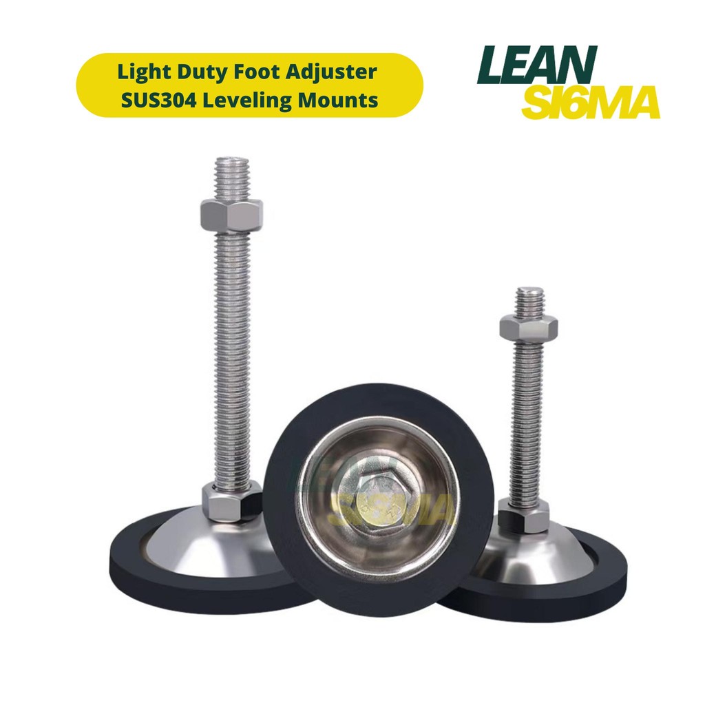 Light Duty Adjuster Foot Leveling Mounts Flat Kaki Meja Conveyor Stainless Steel
