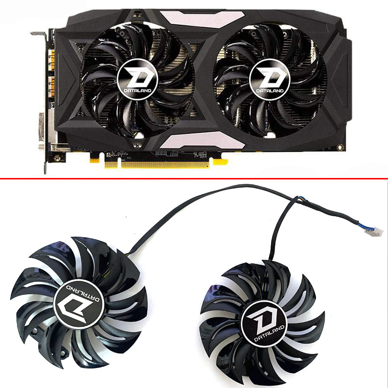 2pcs GA91B2U PowerColor Red Devil RX580 GPU Cooler Cooling Fan For Dataland Dragon AX RX 480 470 580
