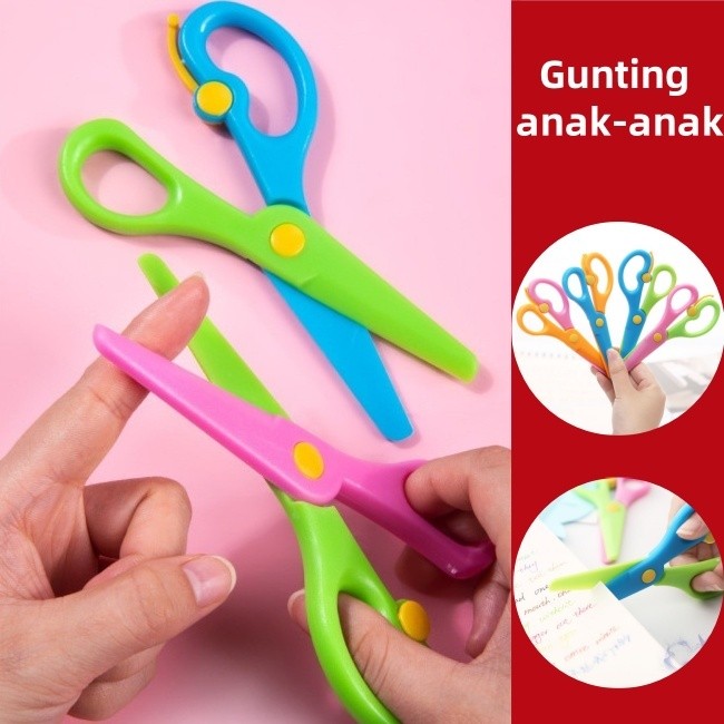 Gunting Plastik Anak / Gunting aman untuk Anak / Gunting Mainan / Gunting Kertas aman untuk anak kec