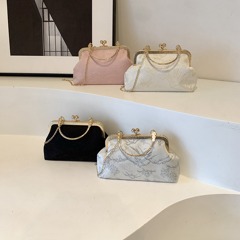 STARDUST BAGCheongsam Tas Tas Bordir Gaya Cina Tas Tangan Retro Cina Wanita Tas Selempang Tas Rantai