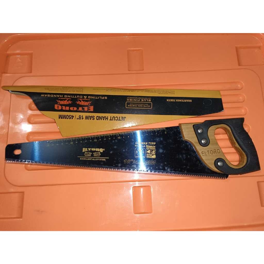 ELTORO 18" Gergaji gg kayu/ Gagang kayu Original [pengiriman dari banjarmasin]