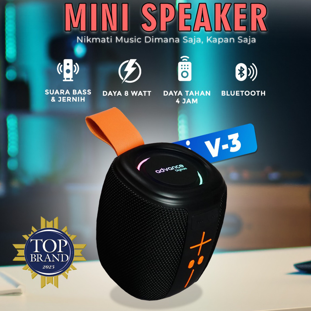Advance V-3 Speaker Mini Bluetooth Portable RGB Light Deep Bass Speaker