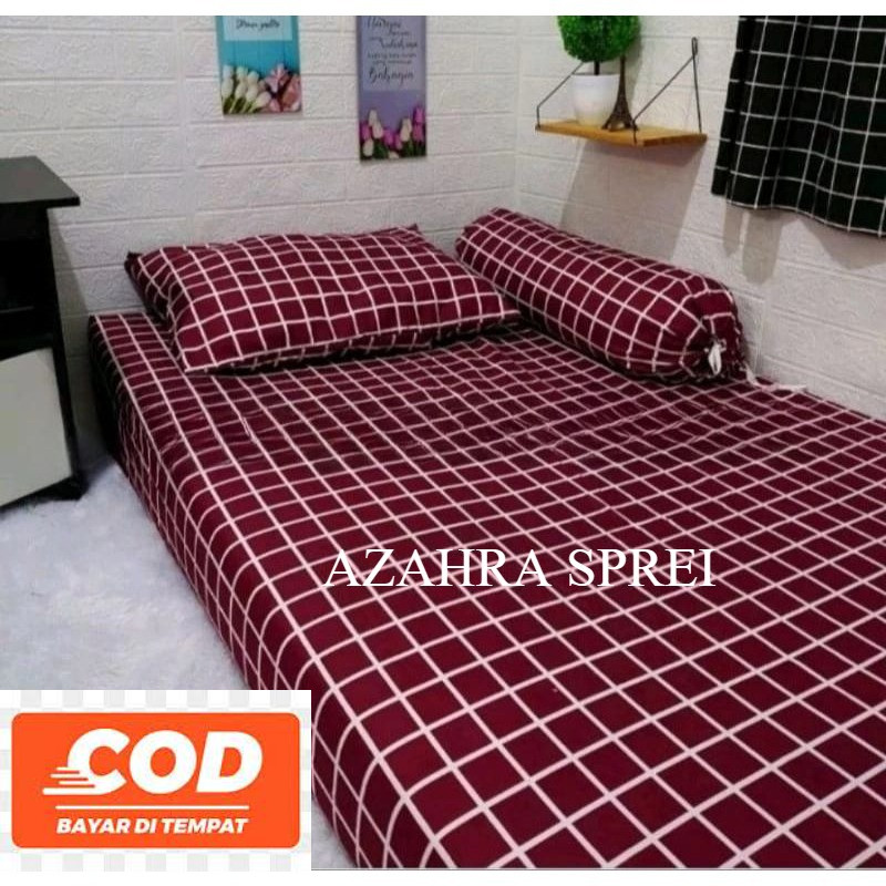 Sprei aesthetic | sprei kotak hitam | sprei single | sprei viral | sprei ukuran 90x200 | sprei ukura