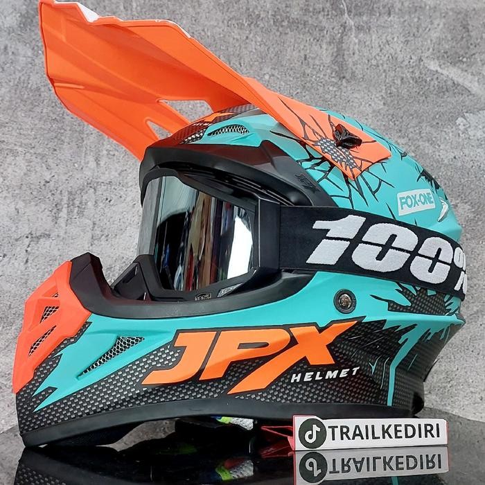 Jpx Cross X34 Dop Toska Fox1 Helm Trail Google - Helm Saja, M