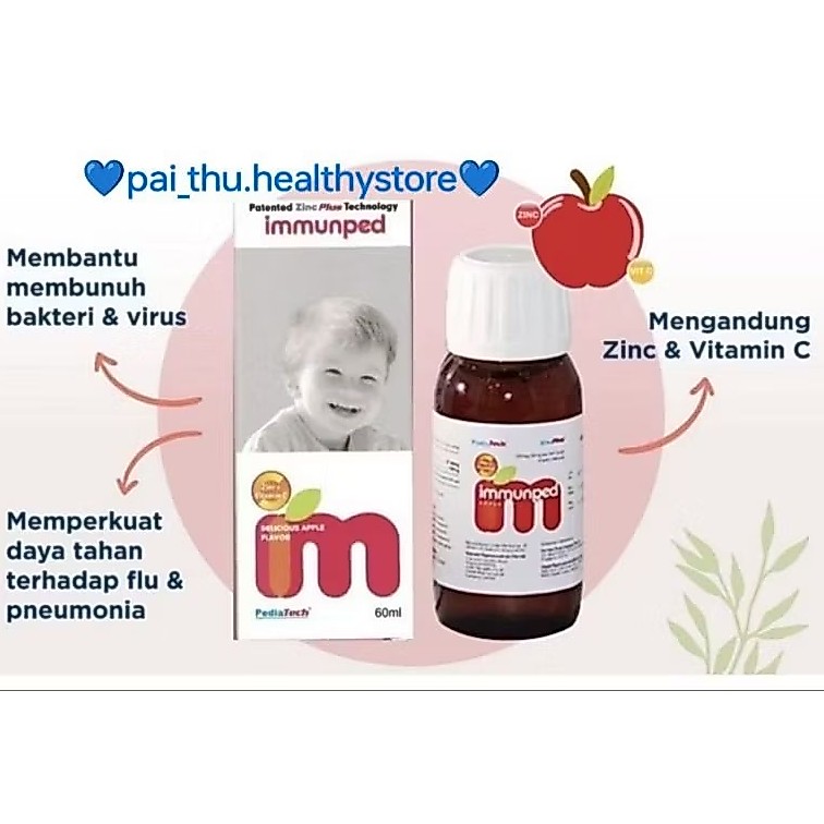 Immunped Syrup Singapore VIT C + Zinc, Imunped syrup Vitamin Anak @60ml