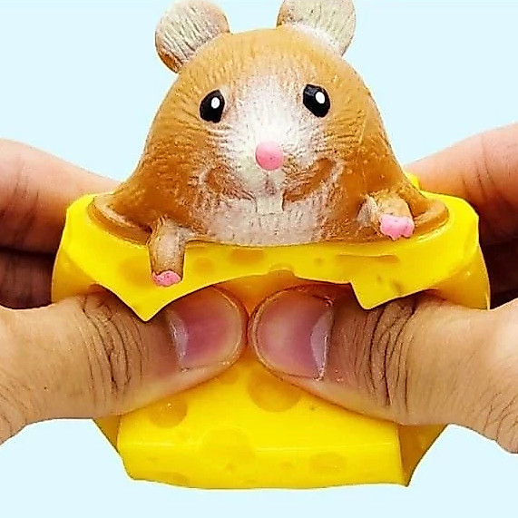 Pop It Squishy Karet Silikon Mainan Tikus Tupai Keju Pencet Penghilang Stres Toys - Squish Remas Squ